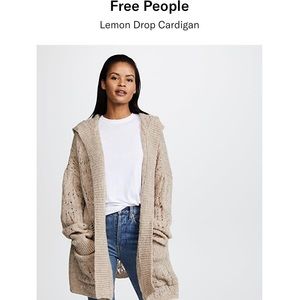 Free People Lemon Drop Ivory hooded sweater